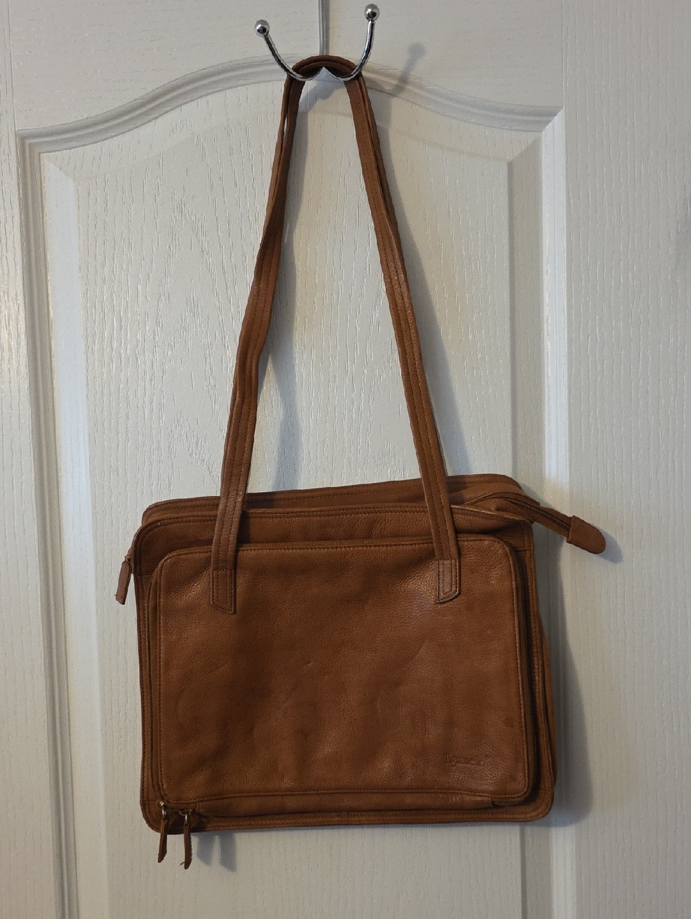 VINTAGE TIGNANELLO BROWN LEATHER TOTE SHOULDER BAG